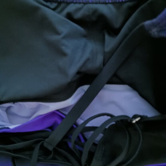 Women's Swim Tankini Set Black Purple Padded Boy Shorts Tummy Control SZ L NWOT - Picture 7 of 7